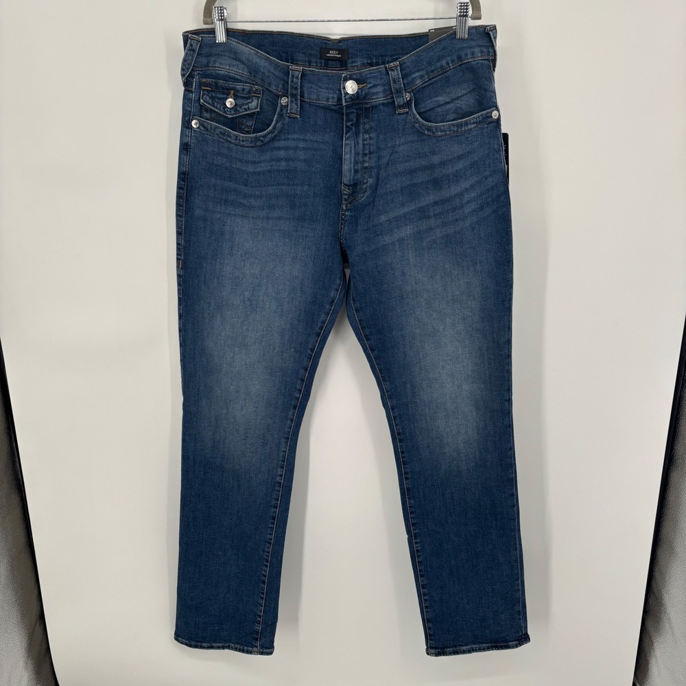 True Religion Jeans Ricky Snap Flap Relaxed Straight Jeans Men's Size 36 NWT